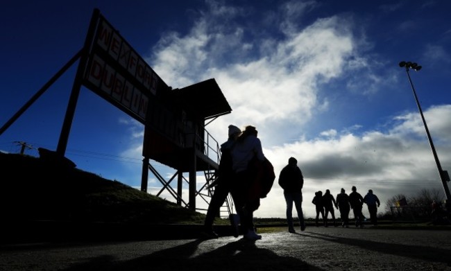 Supporters make their way into the ground