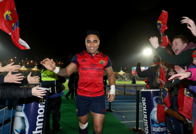 Francis Saili celebrates after the match