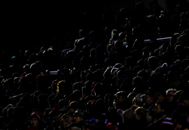 A view of fans at the game