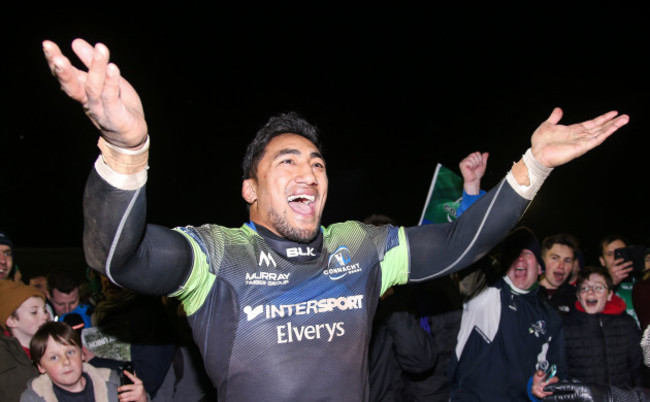 Bundee Aki celebrates after the game