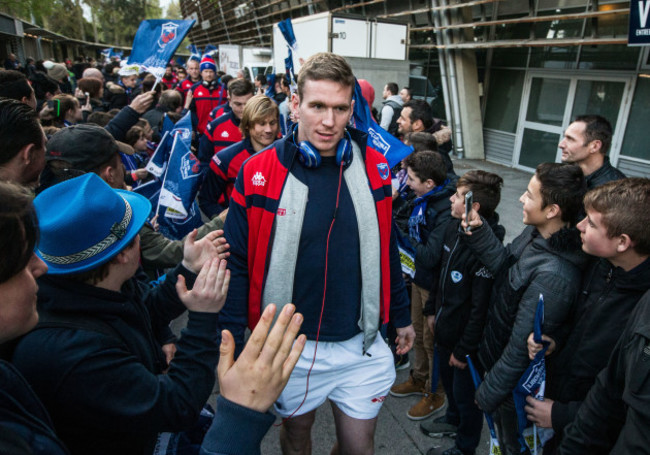 Chris Farrell arrives for the game