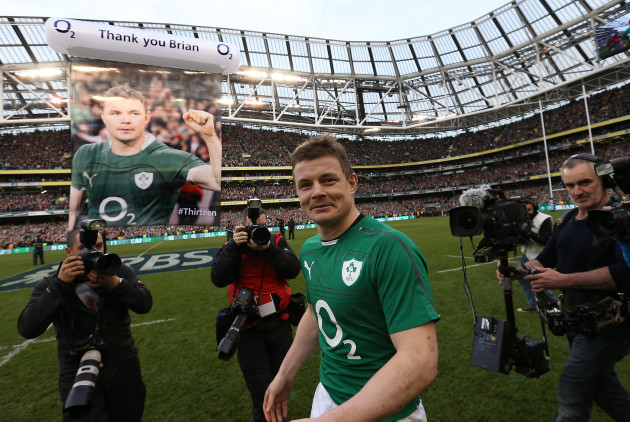 Ireland’s Brian O’Driscoll  at the end of the match