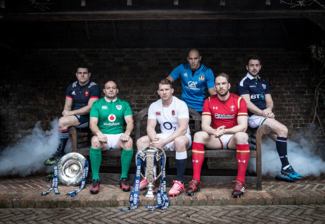 Guilhem Guirado, Rory Best, Dylan Hartley, Sergio Parisse, Alun Wyn Jones and Greig Laidlaw