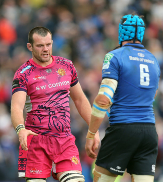 Tom Hayes shakes hands with Kevin McLaughlin