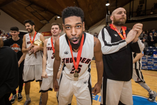 Justin Goldsborough celebrates