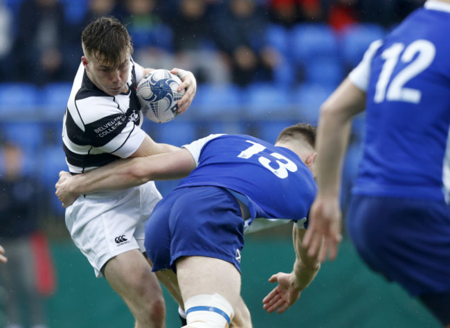 David Hawkshaw is tackled by Peter Sullivan