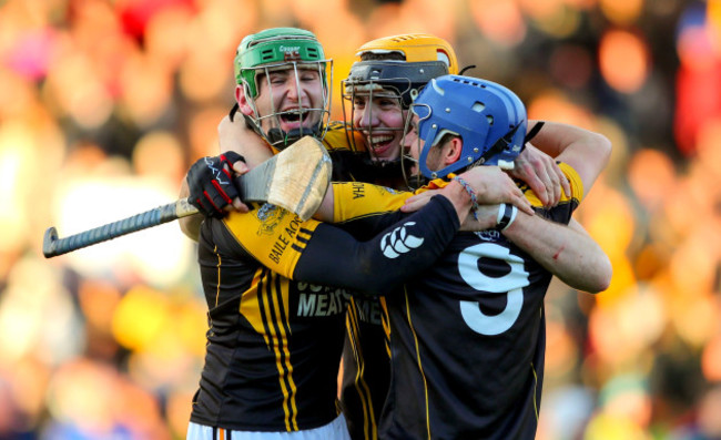 Cathal Doohan, Niall Deasy and Stan Lineen celebrates at the final whistle