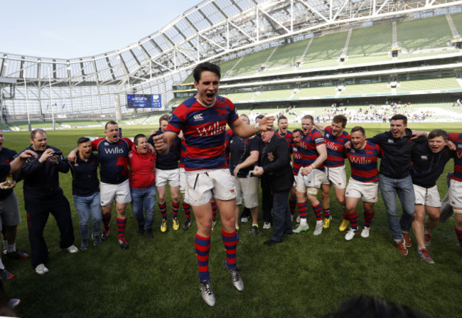 Man of the match Joey Carbery celebrates winning