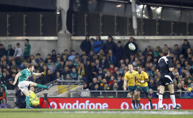 Paddy Jackson kicks a conversion