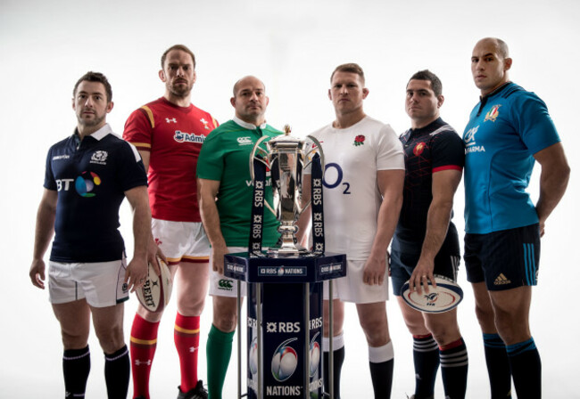 Greig Laidlaw, Alun Wyn Jones, Rory Best, Dylan Hartley, Guilhem Guirado and Sergio Parisse