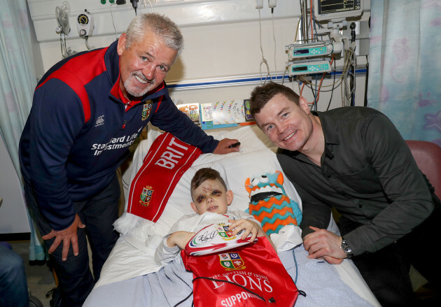 Brian O'Driscoll and Warren Gatland with Billy Norris