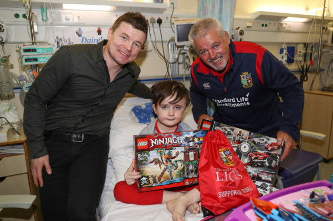 Brian O'Driscoll and Warren Gatland with Daire Shortall