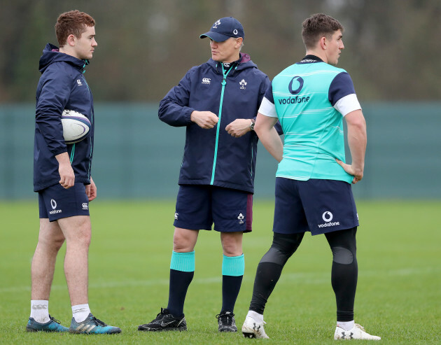 Joe Schmidt with Paddy Jackson and Ian Keatley