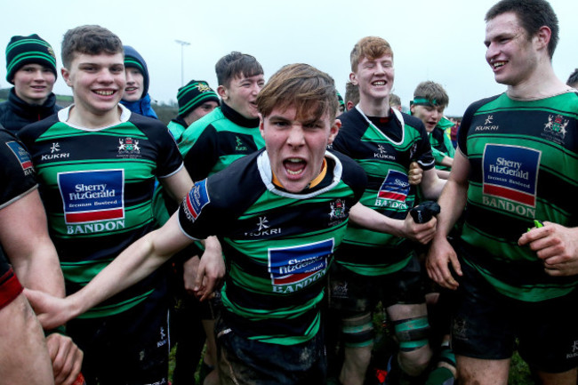 Harry Hall celebrates after the game