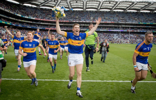 Brendan Maher celebrates with the Liam McCarthy Cup