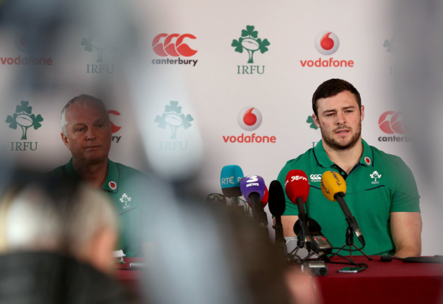 Team Manager Paul Dean and Robbie Henshaw