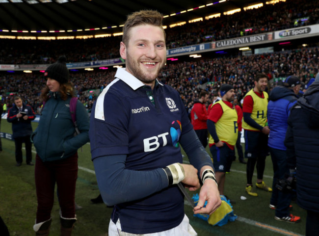 Finn Russell celebrates winning