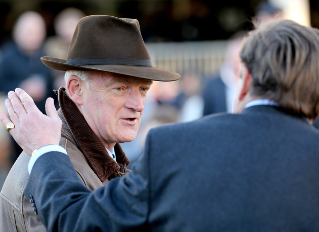 Willie Mullins is congratulated by trainer Nicky Henderson