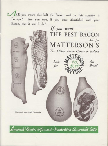 Mattersons advertisment, Courtesy Limerick Archives