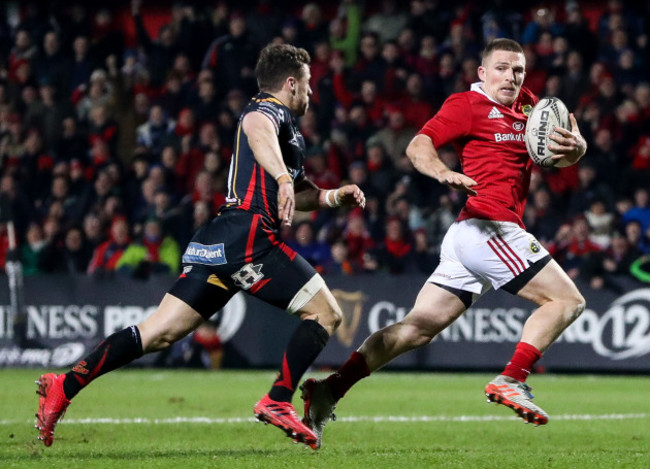 Andrew Conway on his way to scoring a try