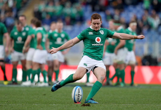 Paddy Jackson kicks a penalty