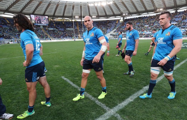 Sergio Parisse dejected after the game
