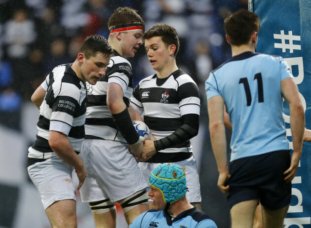 Ruadhan Byron celebrates his try