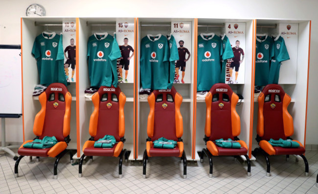 A view of the Ireland changing room