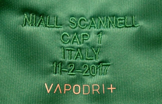 A view of Niall Scannell's jersey