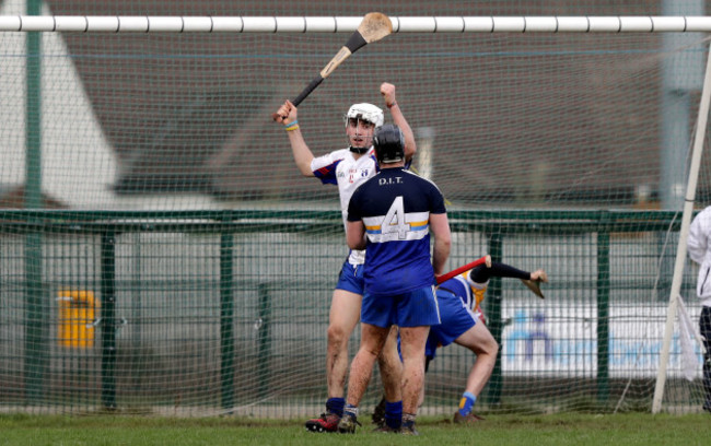 Alan Gillane celebrates scoring a goal