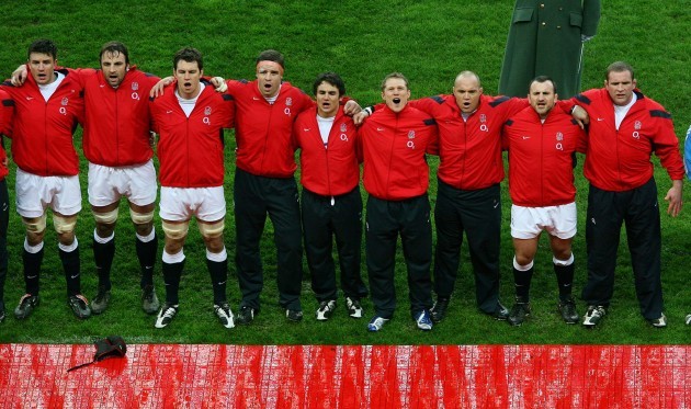 England team sing the English National Anthem