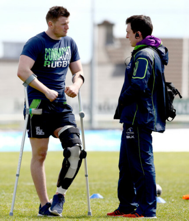 Eoghan Masterson and physio Dave Hanly