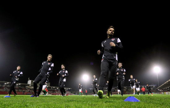 Cork warm up before the game