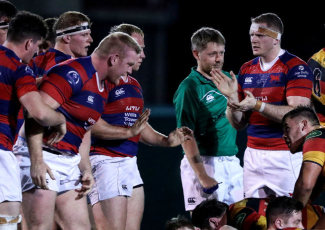 Michael Noone applauds his teammates after a scrum 28/10//2016