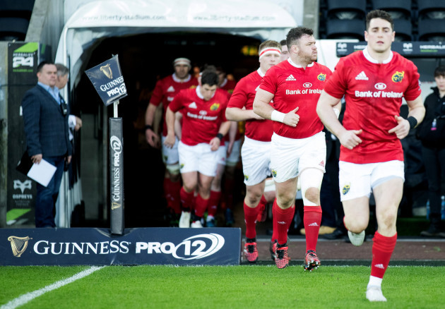 Munster players take to the pitch