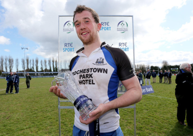 Brian Hayes with his Man of the Match award