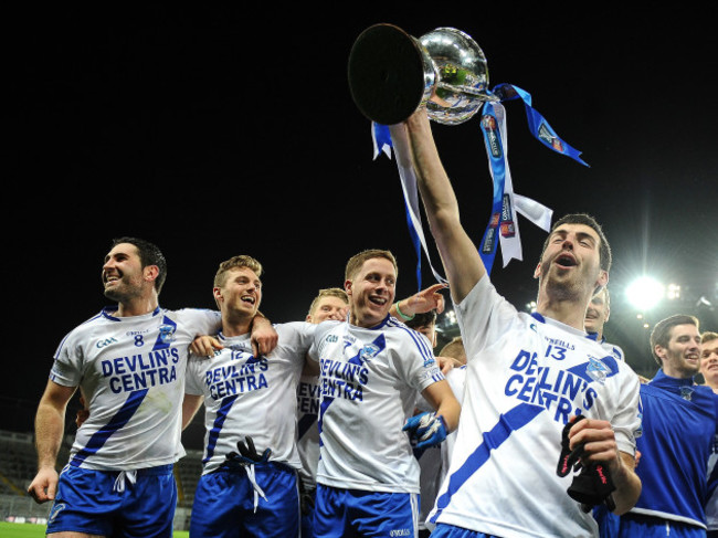 Sean Cournane celebrates with the cup