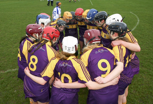 The Wexford team huddle before the game
