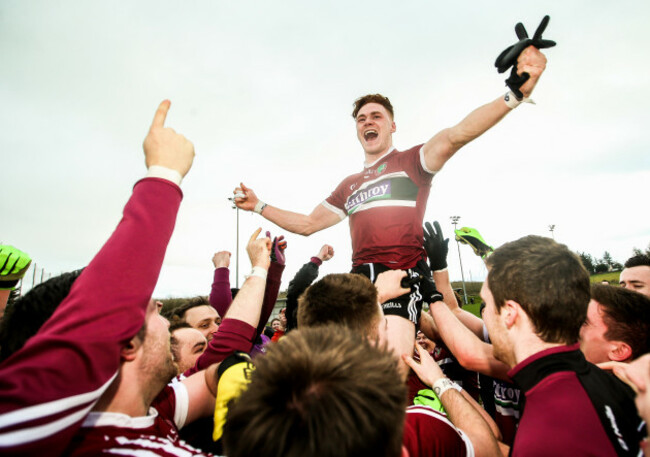 Conor Meyler celebrates after the game with his team