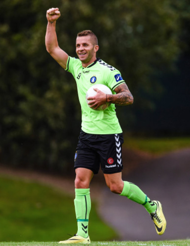 John O'Flynn celebrates scoring his sides first goal