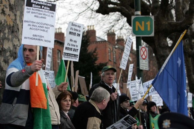 Protestors outside Croke Park