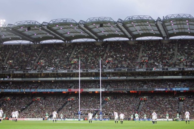 A general view of English rugby team in Croke Park