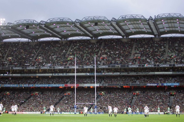 A general view of English rugby team in Croke Park