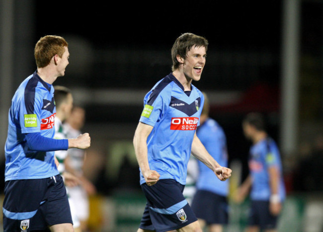 David O'Connor celebrates at the final whistle