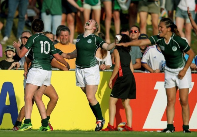 Niamh Briggs celebrates at the final whistle