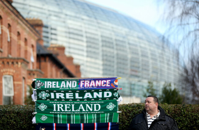 General view of the Aviva Stadium before the game