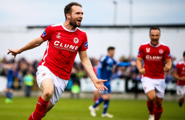 Conan Byrne celebrates scoring his sides second goal