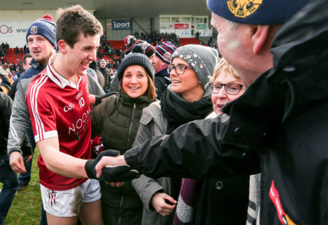 Shane McGuigan celebrates after the game