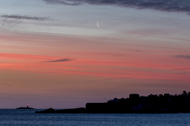 2 of 2: Crescent Moon over Sandycove