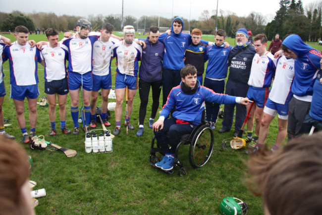 Jamie Wall speaks to his team after winning